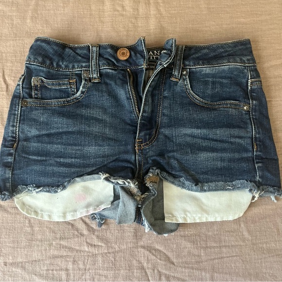 American Eagle Outfitters Dark Blue Jean Shorts - Picture 2 of 7
